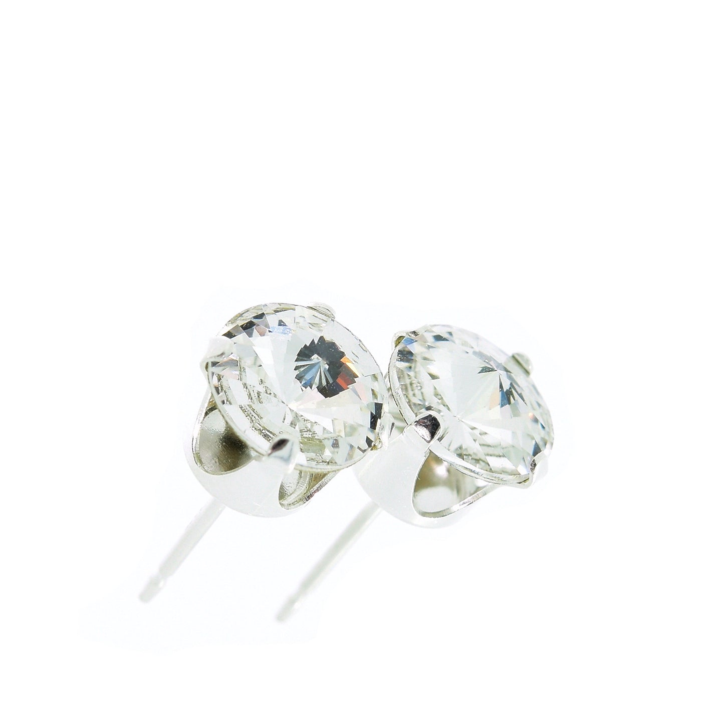 pewterhooter® Women's Classic Collection 925 Sterling silver earrings with brilliant Diamond White crystals, packaged in a gift box for any occasion.