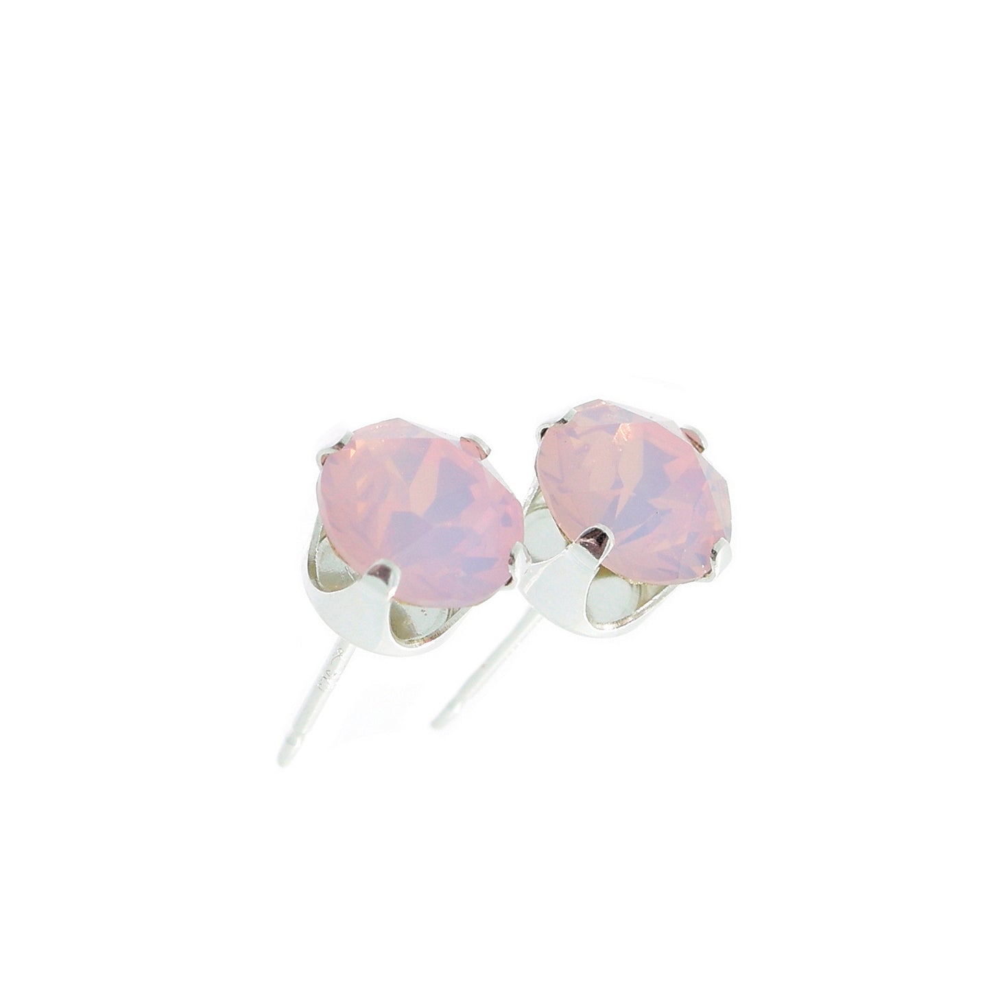 pewterhooter® Women's Classic Collection 925 Sterling silver earrings with sparkling Rose Water Opal crystals, packaged in a gift box for any occasion.