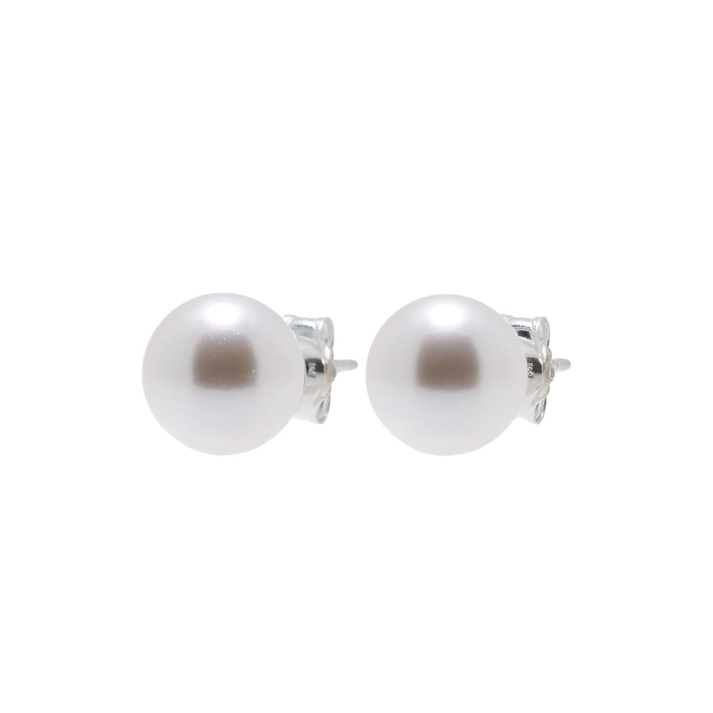 pewterhooter® Women’s 925 Sterling Silver Stud Earrings with Vintage Austrian White Crystal Pearls - Presented in a Gift Box