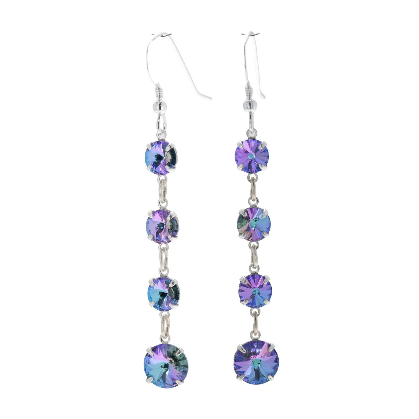 pewterhooter® Women’s 925 Sterling Silver Drop Earrings with Vintage Austrian Starlight Crystals - Presented in a Branded gift box.