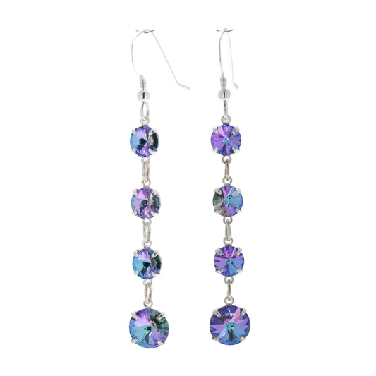 pewterhooter® Women’s 925 Sterling Silver Drop Earrings with Vintage Austrian Starlight Crystals - Presented in a Branded gift box.