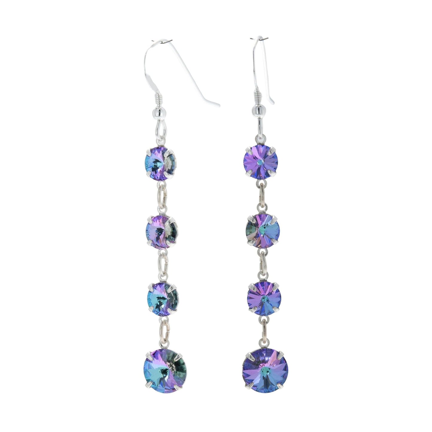pewterhooter® Women’s 925 Sterling Silver Drop Earrings with Vintage Austrian Starlight Crystals - Presented in a Branded gift box.