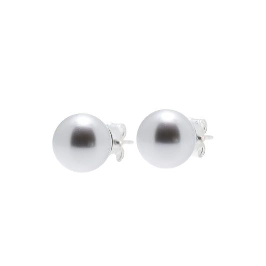pewterhooter® Women’s 925 Sterling Silver Stud Earrings with Vintage Austrian Silver Crystal Pearls - Presented in a Gift Box