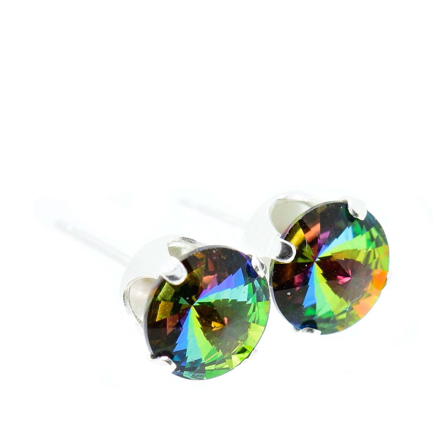 pewterhooter® Women's Classic Collection 925 Sterling silver earrings with brilliant Enchanted Forest crystals, packaged in a gift box for any occasion.