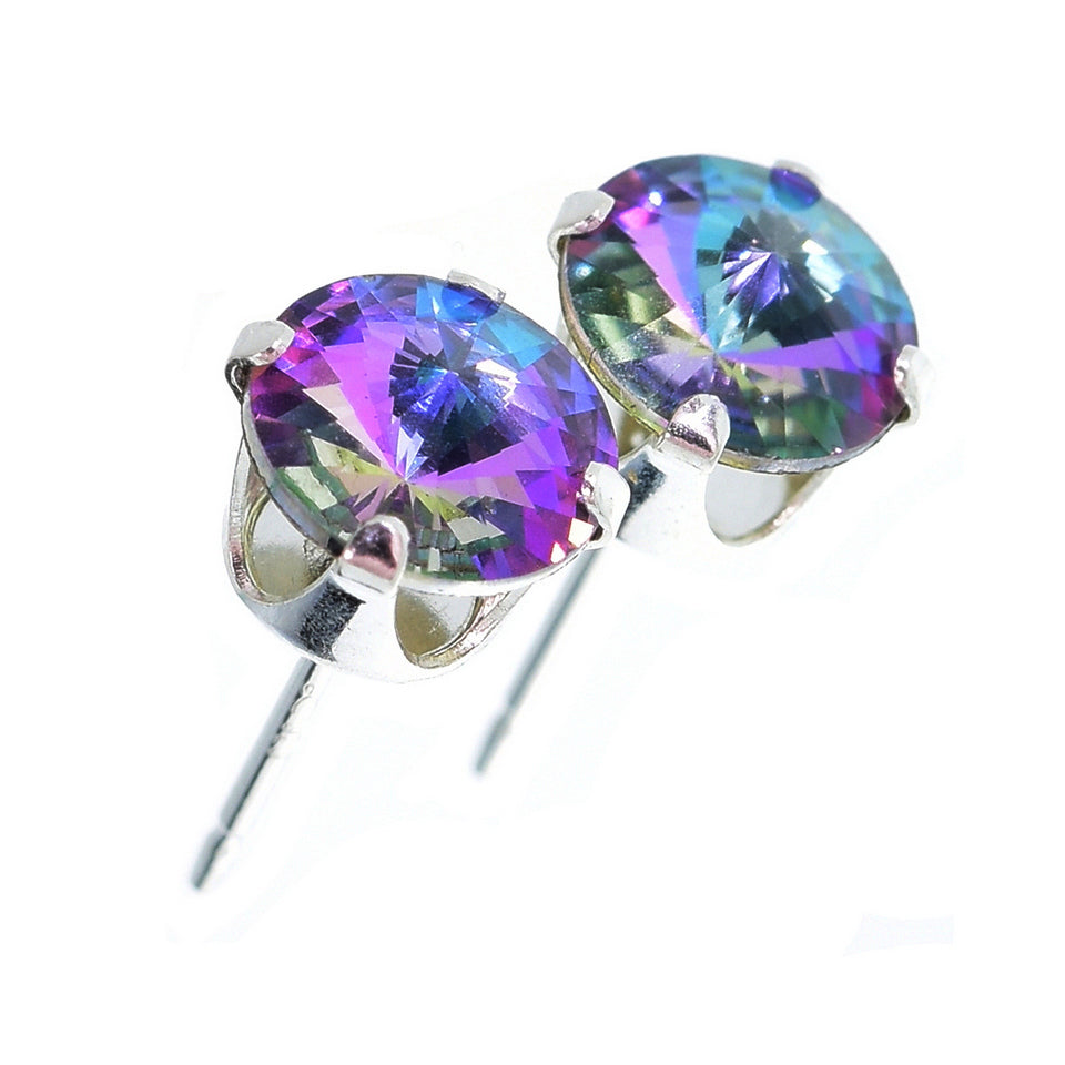 pewterhooter® Women's Classic Collection 925 Sterling silver earrings with brilliant Starlight crystals, packaged in a gift box for any occasion.